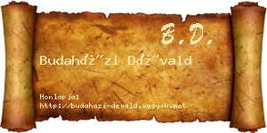 Budaházi Dévald névjegykártya
